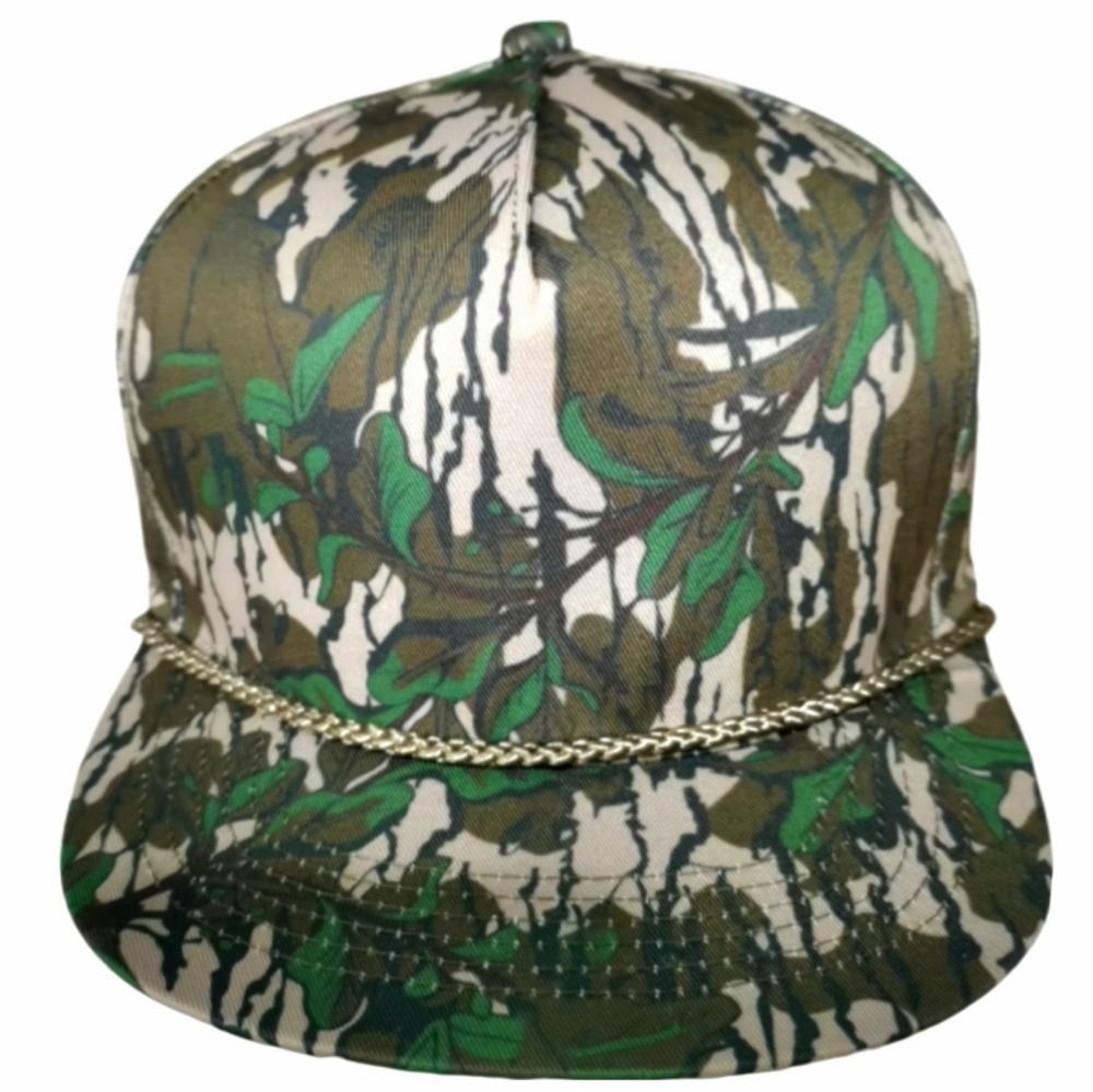 Old School Camo Snapback  Bottomland Leaf Hat Rope